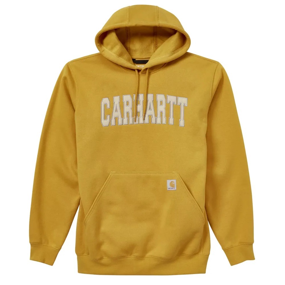Carhartt TS6301M Men's Yellow Regular Fit Collegiate Logo Graphic Hoodie Size S
